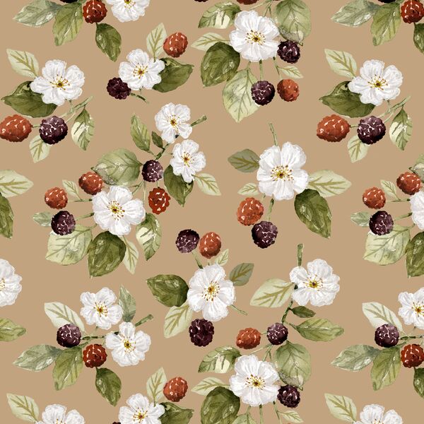 Raspberry Garden in Light Gold