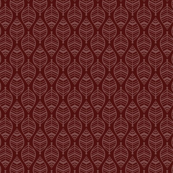 Stenciled Leaf in Maroon