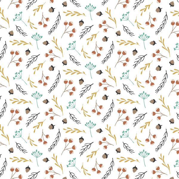 Woodland Foliage in White
