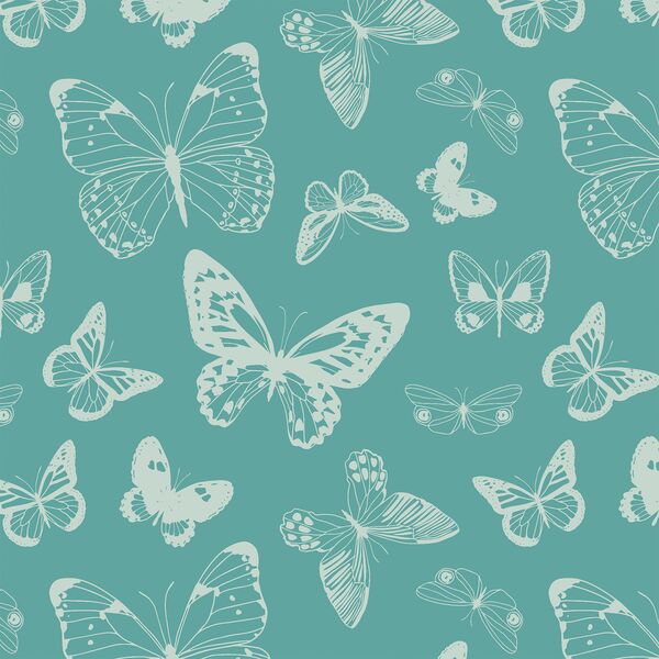 Boho Butterflies in Ocean Teal
