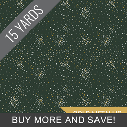 Clusters in Evergreen Metallic - 15 Yard Bolt