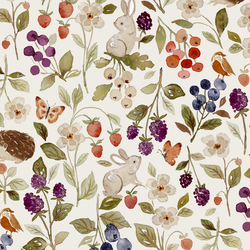 Berries and Bunnies in Off White