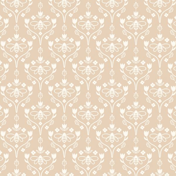 Vine Damask in Oak