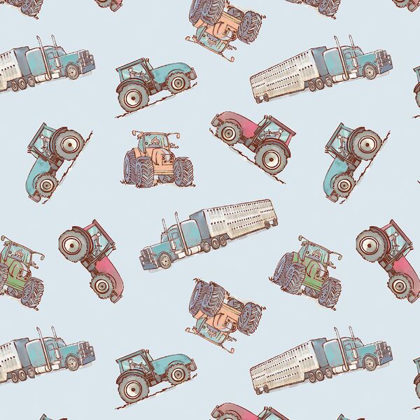 Tractor Toss Up in Sky Blue