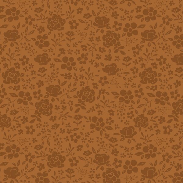 Floral Silhouette in Rust