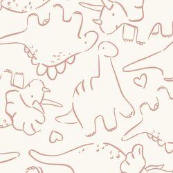 Large Jurassic Friends in Prehistoric Pink on Bone