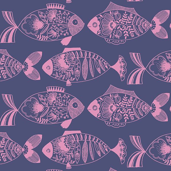 Fresh Catch in Indigo Wisteria
