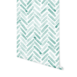 Painted Chevron in Seafoam