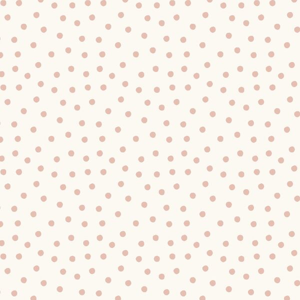 Tossed Polka Dot in Powder Pink on Cream
