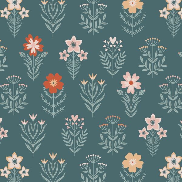 Garden Cuttings in Vintage Teal
