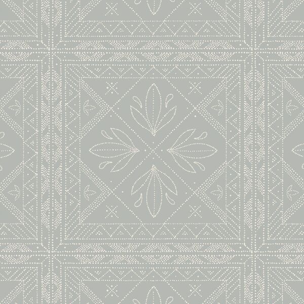 Dotted Tile in Cream on Grey