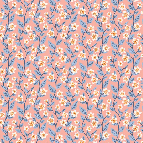 Trailing Blooms in Coral Rose