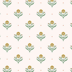 Retro Blossoms in Ivory
