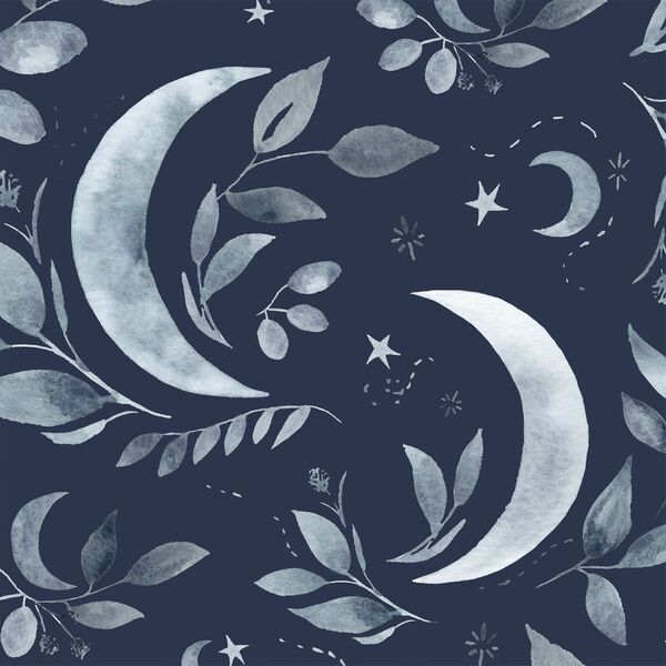 Large Luna Floral in Midnight Navy