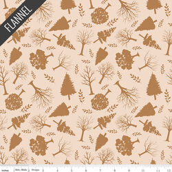 Into the Woods Trees Flannel in Cream