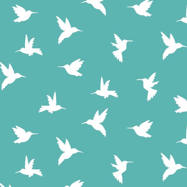 Hummingbird Silhouette in Seafoam