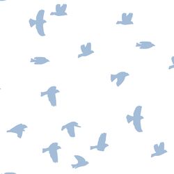 Flock Silhouette in Water on White