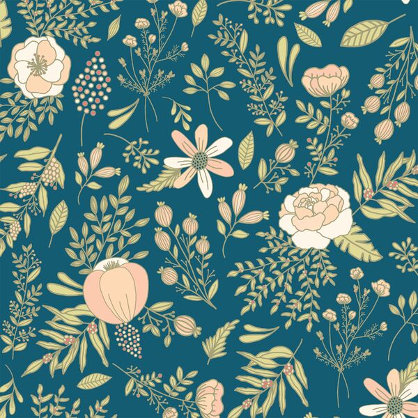 Peaceful Garden in Evening Blue