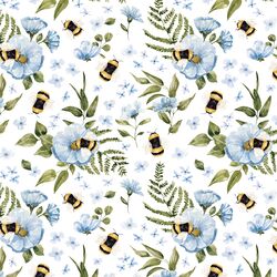 Floral Bees in White