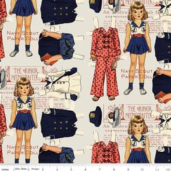 Navy Scout Paper Doll in Gray
