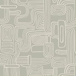 Organic Lines in Cream on Soft Olive