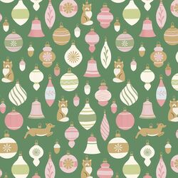 Retro Baubles in Yule Green