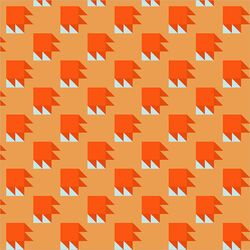 Bear Paw in Orange/Sky