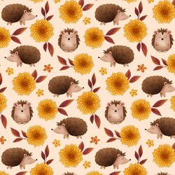 Charming Hedgehogs in Warm Cream