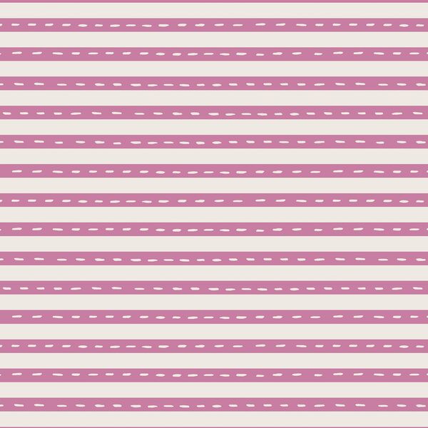 Stripe in Raspberry on Warm White