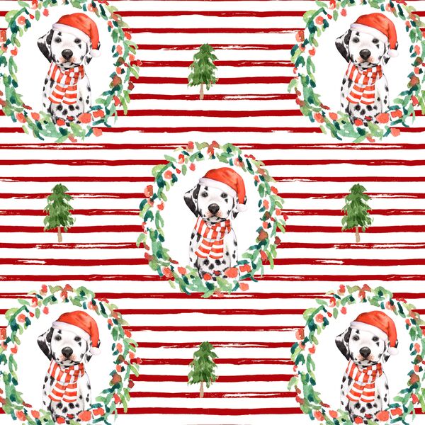Small Holiday Wreath in Holly Red Stripes