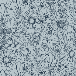 Sketched Garden in Inky Blue