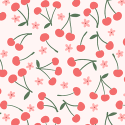 Cherries and Blossoms in Cream