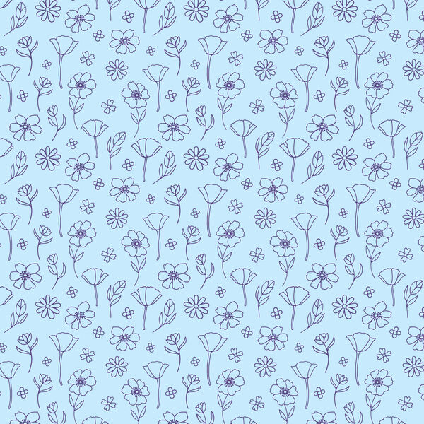 Ditsy Poppies in Light Blue