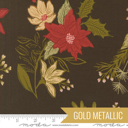Festive Florals in Espresso Metallic