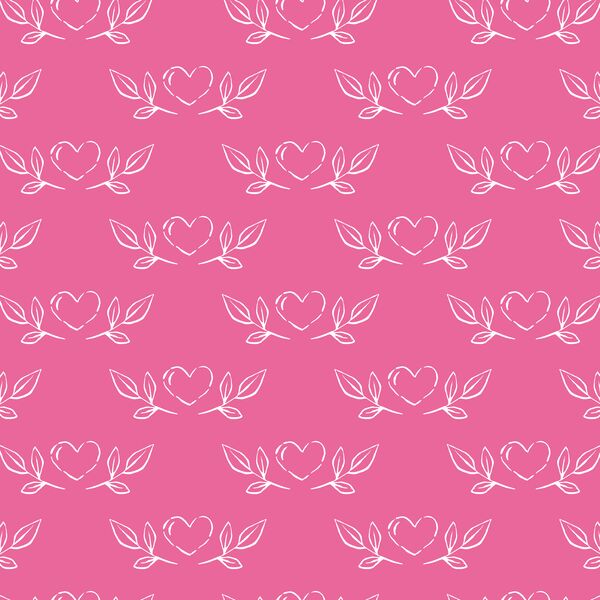 Heart Sketches in Magenta