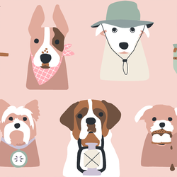 Large Camping Pups in Muted Pink