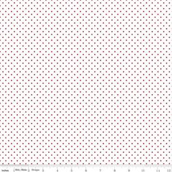 Swiss Dot in Red on White