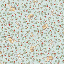 Tossed Bunnies in Light Teal