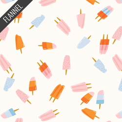 Popsicle Fun Snug Flannel in White Linen