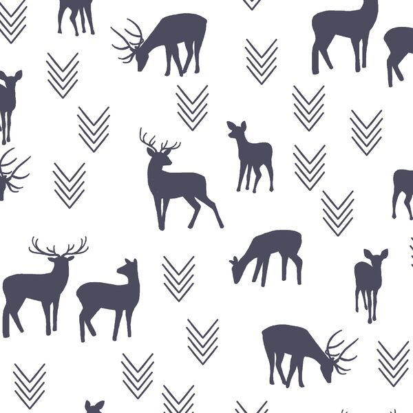 Deer Silhouette in Ink on White
