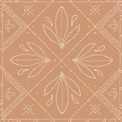 Large Dotted Tile in Cream on Tawny