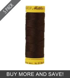 Very Dark Brown (9128-1002) - Silk Finish Cotton 28wt - 87 Yards (5 Pack)