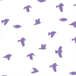 Flock Silhouette in Amethyst on White