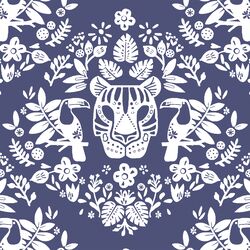 Costa Rica Damask in Indigo