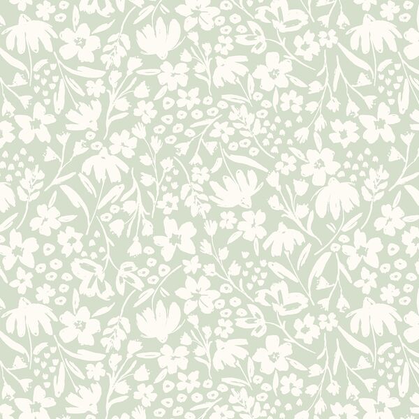 Spring Silhouette in Ivory on Canary Green