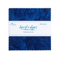 Expressions Batiks Hand-Dyes Tuscan Blue 5" Square Pack