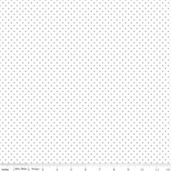 Swiss Dot in Gray on White