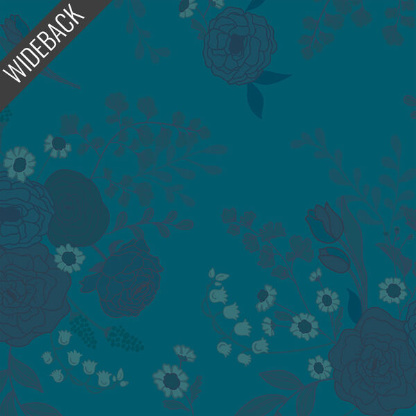 Tonal Floral Wideback in Denim