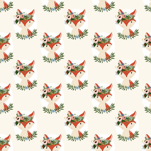 Fox Floral in Ivory