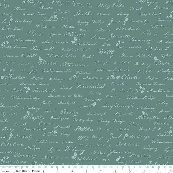 Town Names in Teal